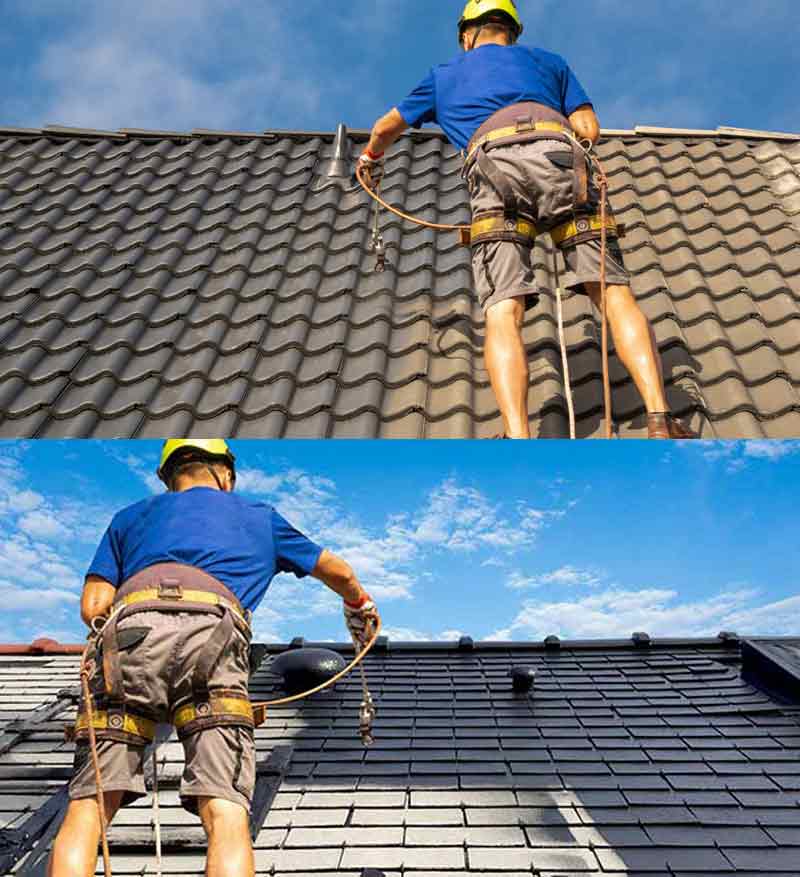 Nettoyage toiture - KENAVO TOITURE : Couvreur Morbihan et Finistère… : Nettoyage, démoussage traitement anti mousse toiture et peinture hydrofuge colorée toit dans le Morbihan 56 et le Finistère 29